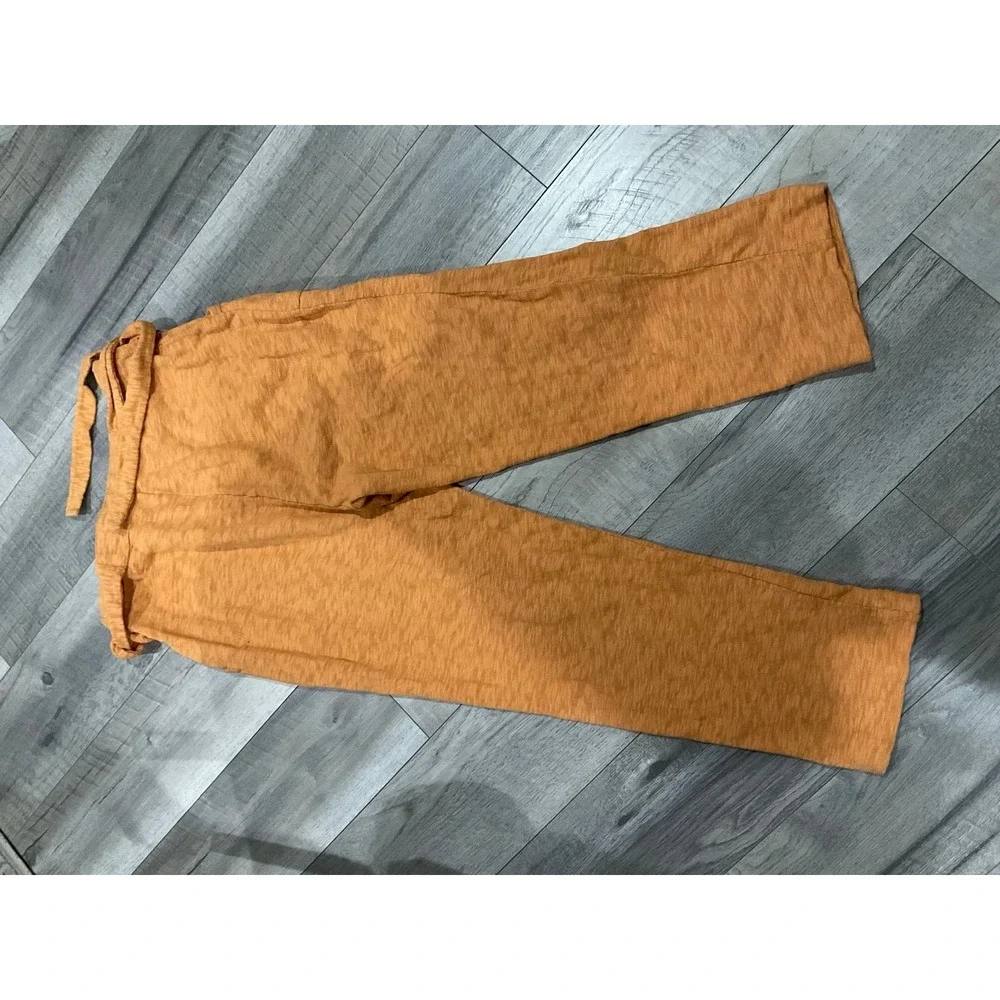 Free people FP Beach‎ orange cotton duel side tie pants size medium